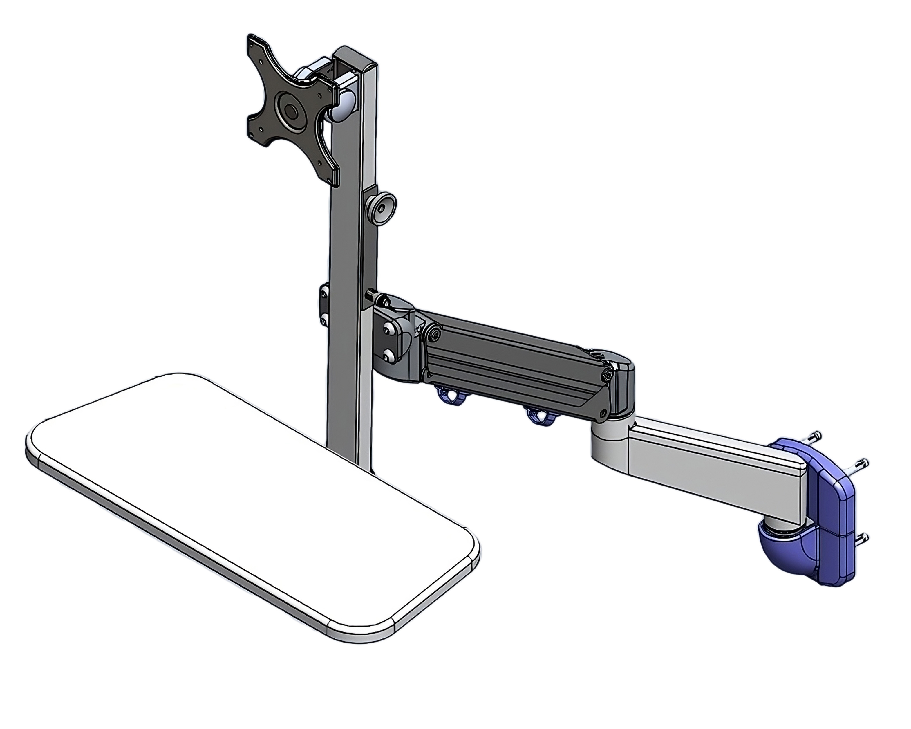 All-In-One Wall Mount With Gas-Spring Arm